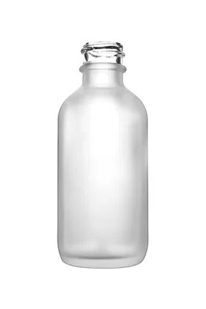 2oz (60ml) Flint Glass Frosted Boston Round - 20-400 Neck