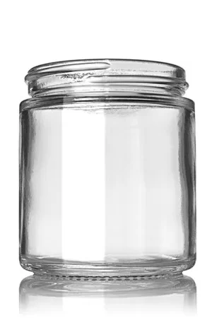 4oz (120ml) Flint (Clear) Glass Cream Round Glass Jar - 58-405 Neck