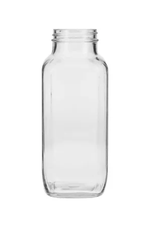 16oz (480ml) Flint (Clear) Glass French Square Bottle - 48-405 Neck