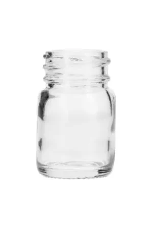 0.5oz (15ml) Flint (Clear) Wide Mouth Round Glass Bottle - 28-400 Neck