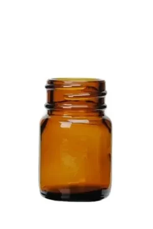 15cc (0.5oz) Amber Wide Mouth Round Glass Bottle