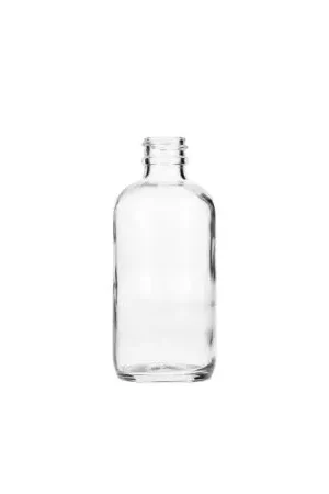 4oz (120ml) Flint (Clear) Boston Round Glass Bottle (160 Pack) - 22-405 Neck