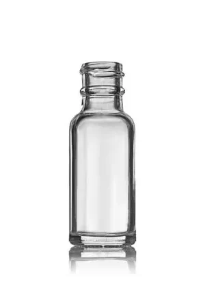 0.5oz Flint (Clear) Boston Round Glass Bottle - 18-405 Neck